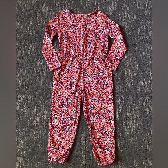 EUC, Old Navy Toddler Girl Floral cotton jumpsuit size 4T - Picture 6 of 13